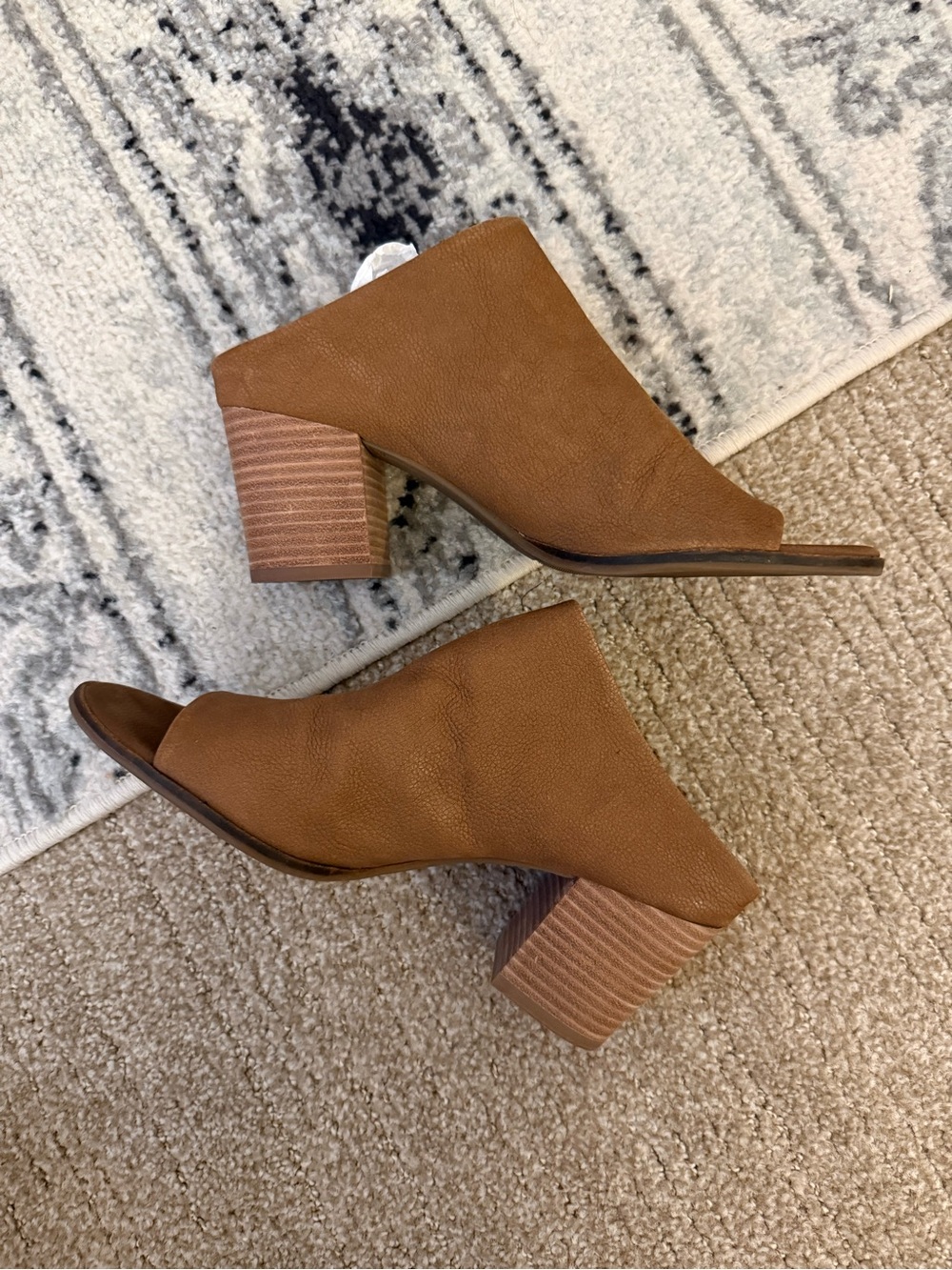 Lucky Brand Organza Peep Toe Mules Sesame Brown